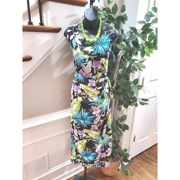 R&K Originals Dresses & Skirts - R & K Originals Women's Black Polyester Round Neck Faux-Wrap Long Maxi Dress 14